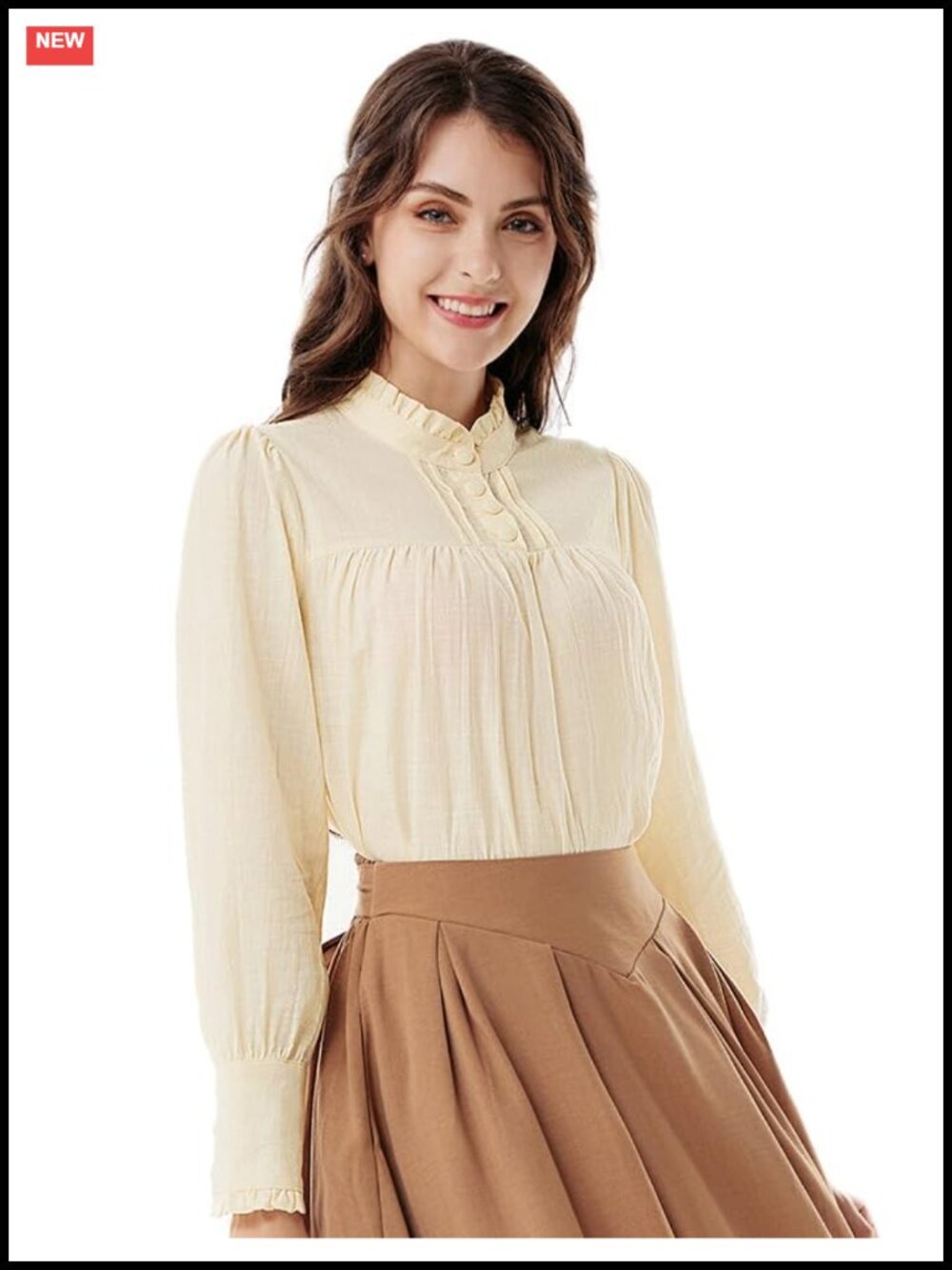 Gothic Victorian Cotton Blouse Women Long Sleeve Renaissance Shirt